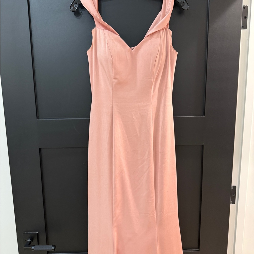 May Queen Strapless Peach Dress